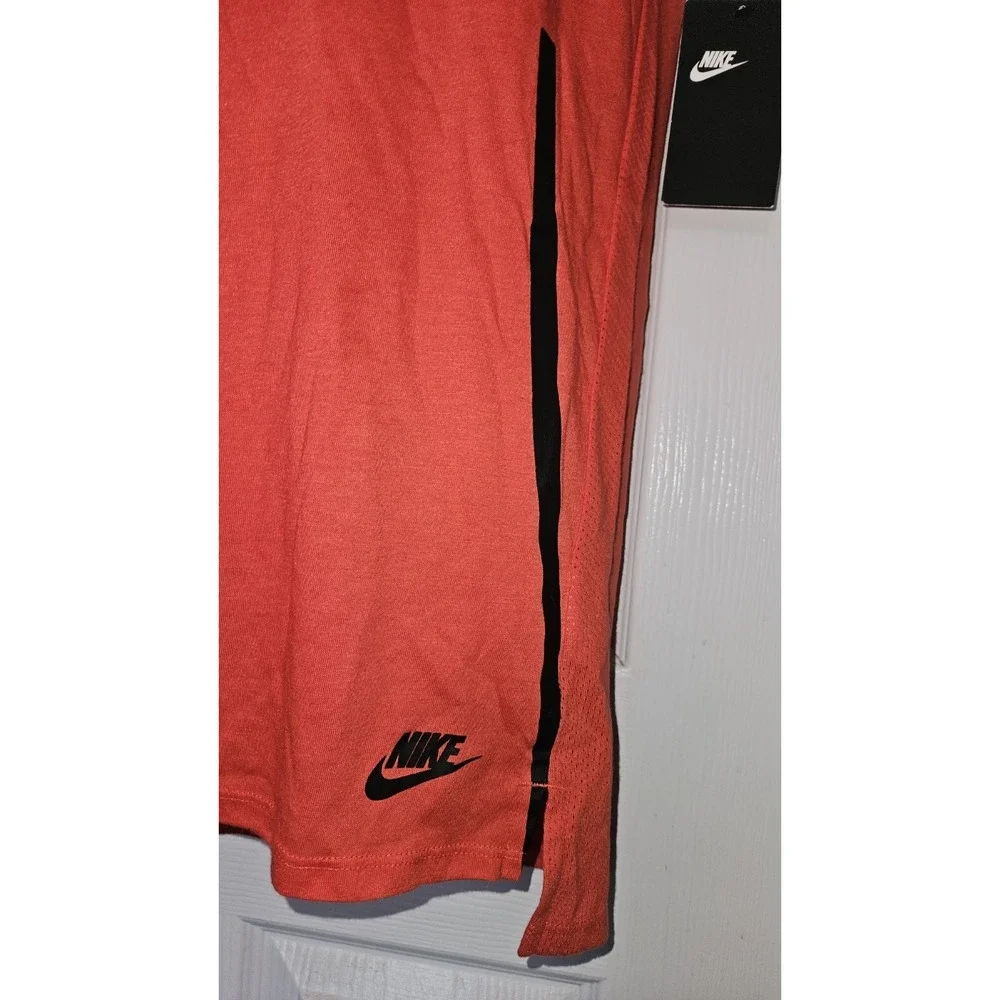 Nike The Nike‎ Tee Shirt Mens Size S Red Black Graphic Stripe Logo Mesh Back NWT